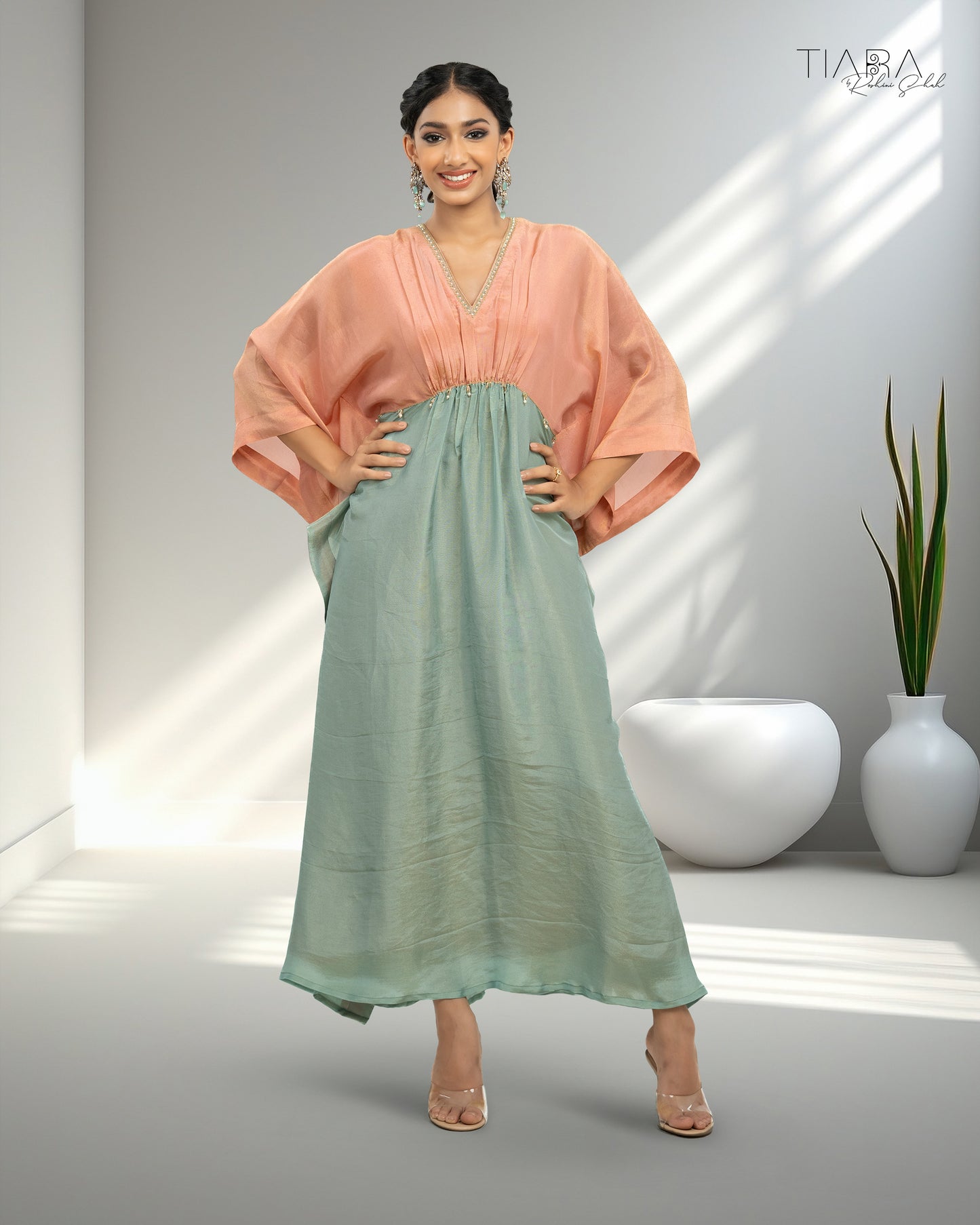 Kaari - Kaftan (Pink & Green)